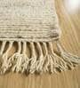 Ivory Solid Wool 8 ft x 10 ft Hand Knotted Carpet