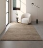 Ivory Solid Wool and Viscose 4 ft X 6 ft Hand Woven Rectangle Carpet