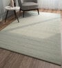 Ivory Solid Wool and Viscose 5 ft X 8 ft Hand Woven Rectangle Carpet