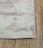 Ivory Solid Wool and Viscose 6 ft X 9 ft Hand Woven Carpet