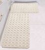 Ivory Geometric Cotton 17x25 Inches AntiSkid (Set of 2) Bath Mats