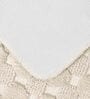 Ivory Geometric Cotton 17x25 Inches AntiSkid Bath Mat
