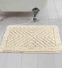 Ivory Abstract Microfibre 19x27 Inches AntiSkid Bath Mat