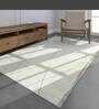 Ivory Geometric Wool 6 X 9 ft Hand Knotted Carpet