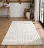 Ivory Traditional Wool And Cotton 7 X 5 Feet Hand Tufted Carpet