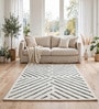 Ivory Traditional Wool And Cotton 8 X 5 Feet Hand Tufted Carpet