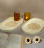 White Premium MDF Oval Tray Medium with Mandala Art