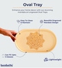 White Premium MDF Oval Tray Medium with Mandala Art