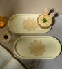 White Premium MDF Oval Tray Small with Mandala Art