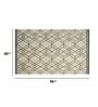 Beige Geometric Wool 5 ft x 8 ft Hand Tufted Carpet