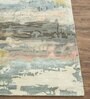 Off White Abstract Wool 5 ft x 7 ft Hand Tufted Carpet