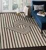 Beige Abstract Blended Wool 5 ft x 7 ft Hand Tufted Carpet
