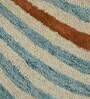 Blue Abstract Blended Wool 6 ft x 9 ft Hand Tufted Carpet