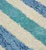 Blue Abstract Blended Wool 6 ft x 9 ft Hand Tufted Carpet