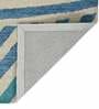 Blue Abstract Blended Wool 6 ft x 9 ft Hand Tufted Carpet