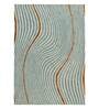 Blue Abstract Blended Wool 8 ft x 10 ft Hand Tufted Carpet