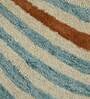 Blue Abstract Blended Wool 8 ft x 10 ft Hand Tufted Carpet