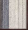Ivory Striped Wool And Viscose 3 ft x 5 ft Hand Woven Carpet