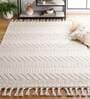 Ivory Wool 4 X 6 ft Hand Woven Dhurrie