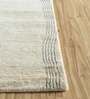 Beige Geometric Wool 8 ft x 10 ft Hand Knotted Carpet