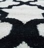 Off White Abstract Wool 5 ft x 8 ft Flat Weave Dhurrie