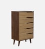 Ivy- 5 Chest Of Drawer in Columbian Wallnut & Brentwood Teak Finish