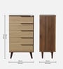 Ivy- 5 Chest Of Drawer in Columbian Wallnut & Brentwood Teak Finish
