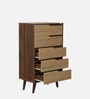 Ivy- 5 Chest Of Drawer in Columbian Wallnut & Brentwood Teak Finish