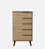 Ivy- 5 Chest Of Drawer in Columbian Wallnut & Brentwood Teak Finish