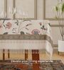 Ivyrose snow white Floral Sicilia Table Cover ( 4 Seater  )