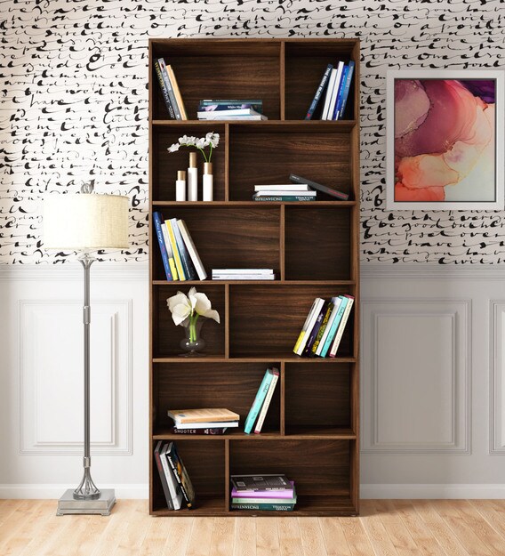Buy Iwasaki Bookshelf in Walnut Brown Finish Mintwud By Pepperfry