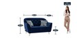 Izmir 2 Seater Sofa in Blue Colour