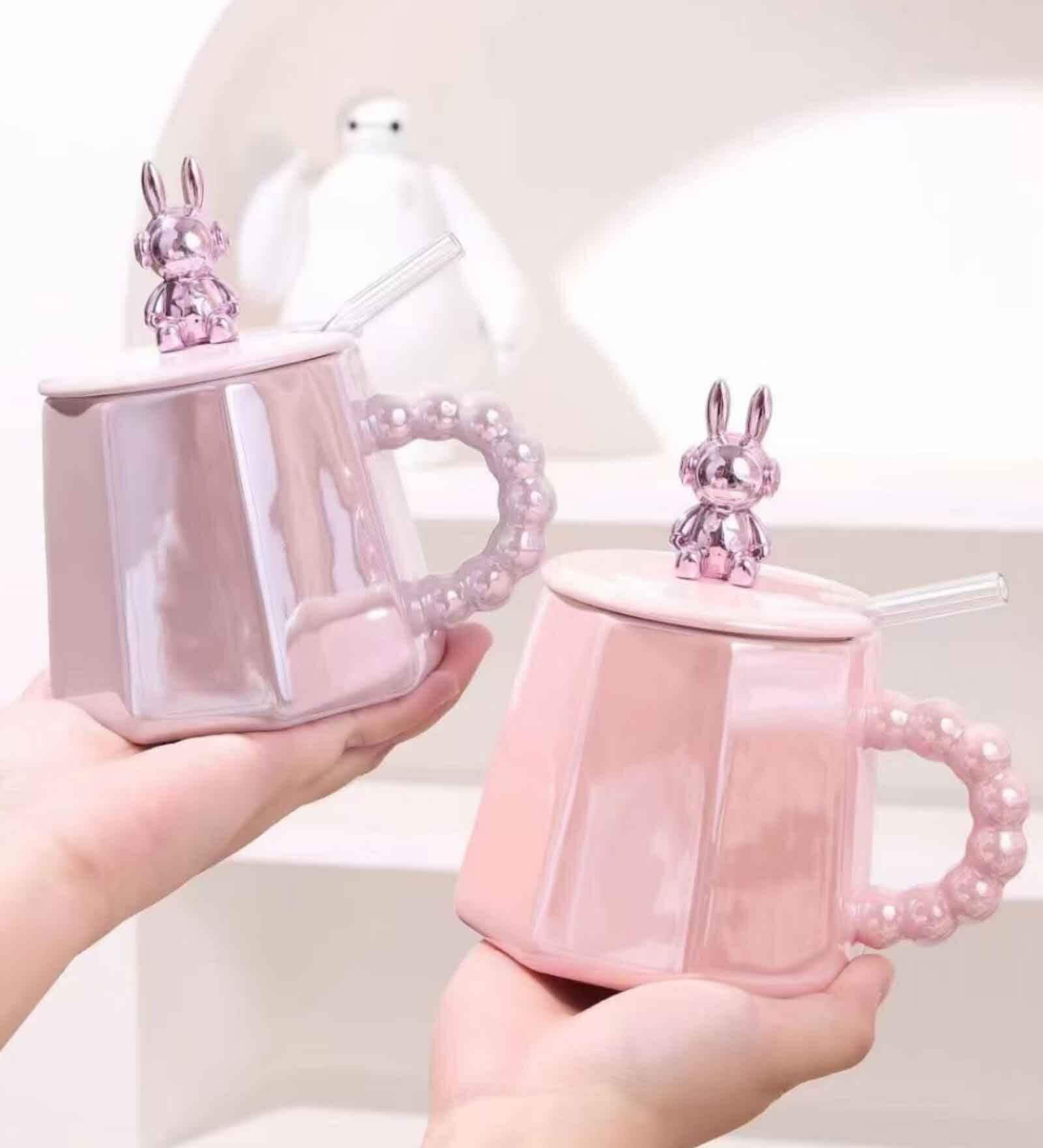 Ceramic Kid's Mug with Glass Straw (375 ML)