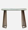 Izegem Metal Console Table With Sawar Marble Top In Antique Copper Finish