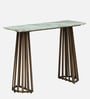 Izegem Metal Console Table With Sawar Marble Top In Antique Copper Finish