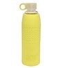 Izizi Yellow 1 Litre Glass Water Bottle with Silicone Sleeve