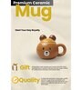 Animal Printed Ceramic Mug with Lid for Kids (375ml)