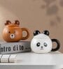 Animal Printed Ceramic Mug with Lid for Kids (375ml)