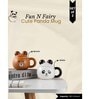 Animal Printed Ceramic Mugs with Lids for Kids (Pack of 2,375ml)