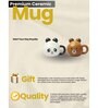 Animal Printed Ceramic Mugs with Lids for Kids (Pack of 2,375ml)