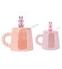 Ceramic Kid's Mugs with Straw (Pack of 2, 375 ML)