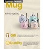 Panda Printed Ceramic Mugs with Lids and Spoons for Kids (Pack of 4, 400 ml)
