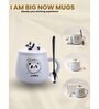Printed Ceramic Mugs with Lids and Spoons for Kids (400 ml)