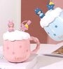 Kid's Ceramic Stars Printed Mug with Straw and Lid (420 ML)