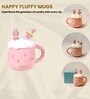 Kid's Ceramic Stars Printed Mug with Straw and Lid (420 ML)