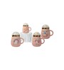 Unicorn Printed Ceramic Mugs with Lids for Kids (Pack of 4,  400 ML)