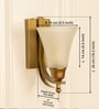 J Brass Antique Finish Wall Lamp with Hammered Frosted Glass Shade