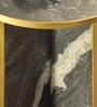 J-Lo Selvara Black Marble Side Table In Matte Finish J-Lo Selvara Black Marble Side Table In Matte Finish