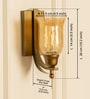 J Wall Lamp Brass Antique Finish with Chimney Crackled Glass Golden Luster Shade