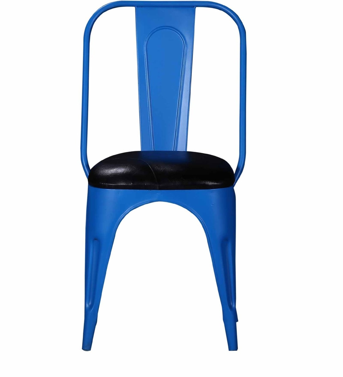 Buy Azul Metal Chair with Cushioned Seat in Blue Colour Bohemiana By